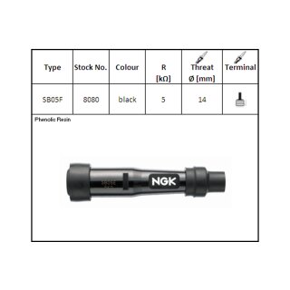 NGK Zündkerzenstecker SB-05 F, für 14 mm Kerze, 0° SB05F