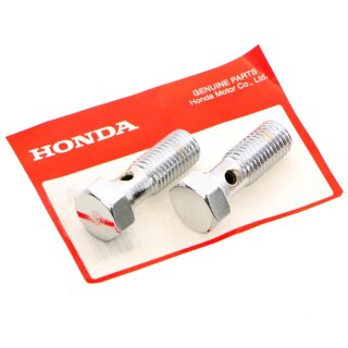 Honda CBX CB CL 350 360 500 550 750 1000 Four 2x Chrom Hohlschraube Bremsleitung Bremse Bolt Drain Brake Hose