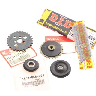 Honda ST 50 DAX Z 50 Monkey CT SL XL 70 6 Volt Rollen Zahnrad Set Steuerkette Roller Sprocket Kit