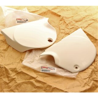 Yamaha XT 500 Seitendeckel Set Links + Rechts Side Cover Lh+Rh Clean White Genuine