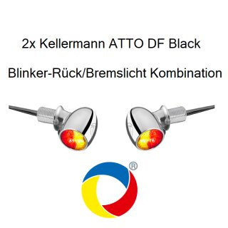 Kellermann Bullet Atto DF, Rück-/Bremslicht Blinker, chrom, klares