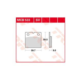 Bremsbelag Bremsbeläge Brake Pad Set  TRW/Lucas MCB 533